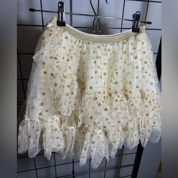 Cotton On cream and gold glitter polka dot tutu EUC - Picture 1 of 5
